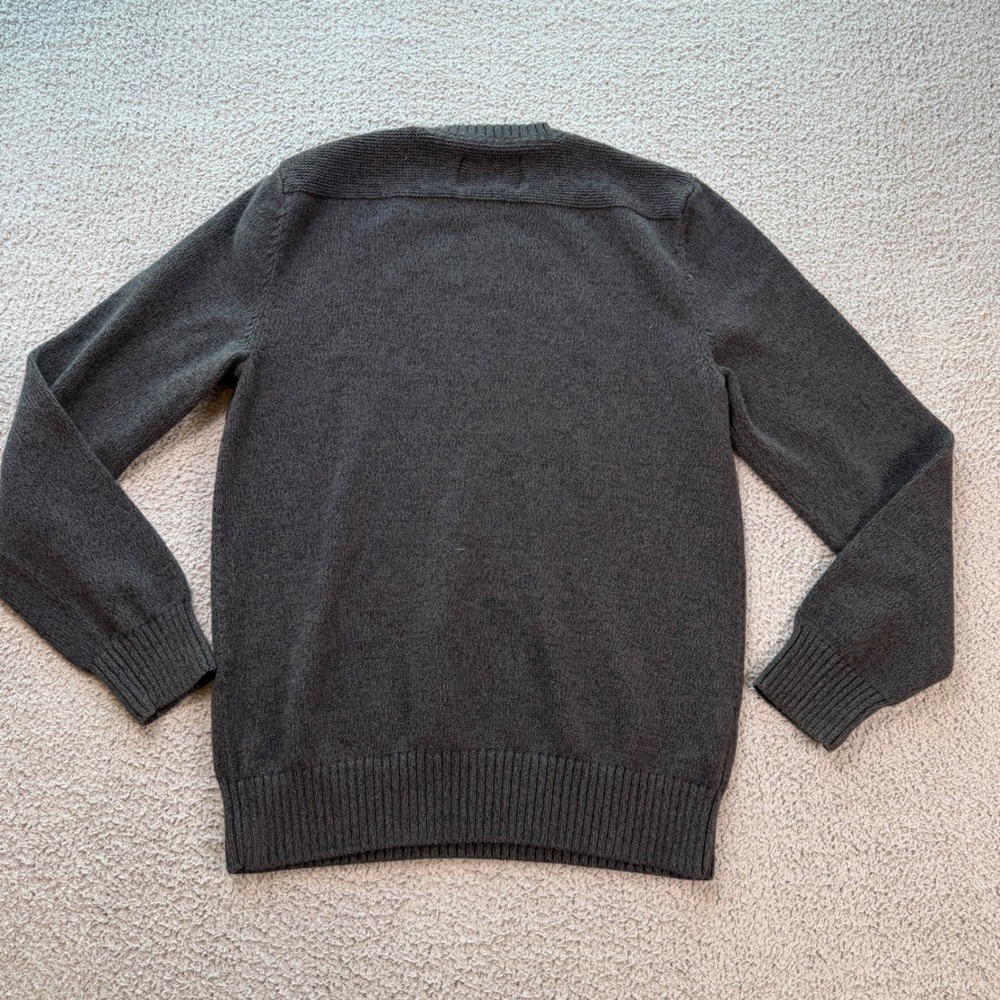 Eddie Bauer Mens Tall Medium Charcoal Gray 100% Cotton Crewneck Pullover Sweater - Picture 3 of 6